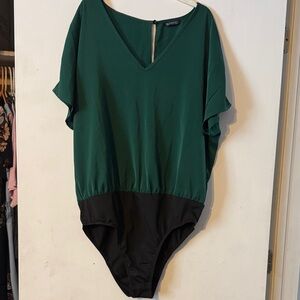 BloomChic Green and Black Bodysuit